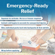 Hands applying a McKesson 5x7 inch Instant Cold Compress to a swollen knee for emergency pain relief and first aid.