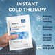 Infographic demonstrating hands squeezing the McKesson Instant Cold Compress to activate immediate cold therapy.