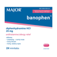 Major Banophen Diphenhydramine HCl 25 mg - 24 Minitabs (Benadryl ULTRATAB) - New Box