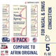 Five boxes of Foster & Thrive Oxymetazoline Nasal Spray 1 fl oz (5 fl oz total) with a comparable Afrin box, illustrating value and relief for nasal and sinus congestion.