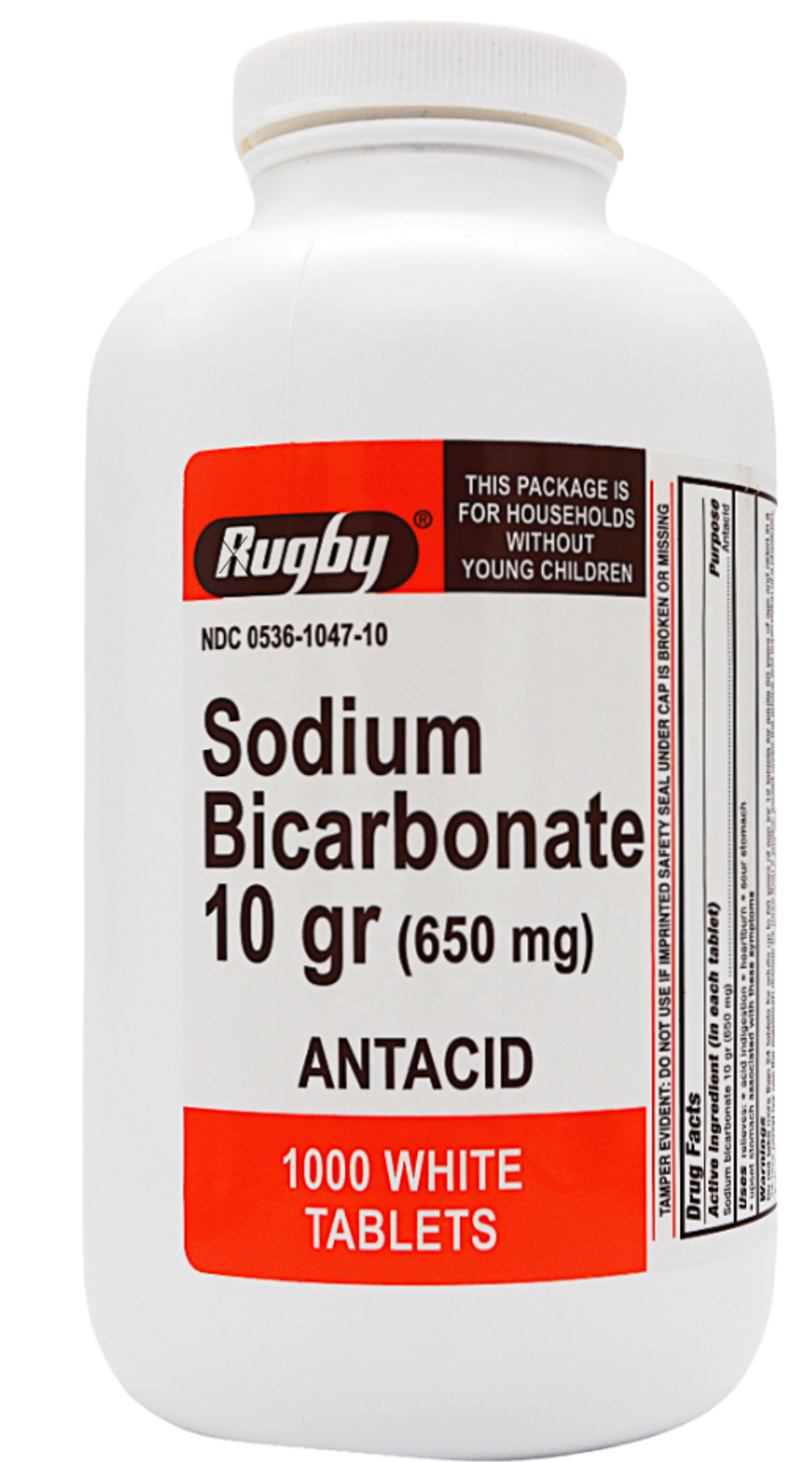 Rugby Sodium Bicarbonate Antacid 10 gr 1000 Tablets