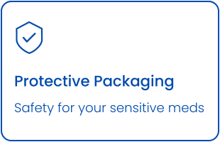 Protective thermal mailer packaging to protect your sensitive medications.