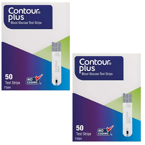Ascensia Contour Plus 50 Blood Glucose Test Strips (2 Pack)