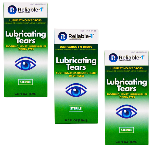 Reliable 1 Lubricating Tears Eye Drops – 0.5 fl oz | Compare to Refresh Tears (3 Pack)