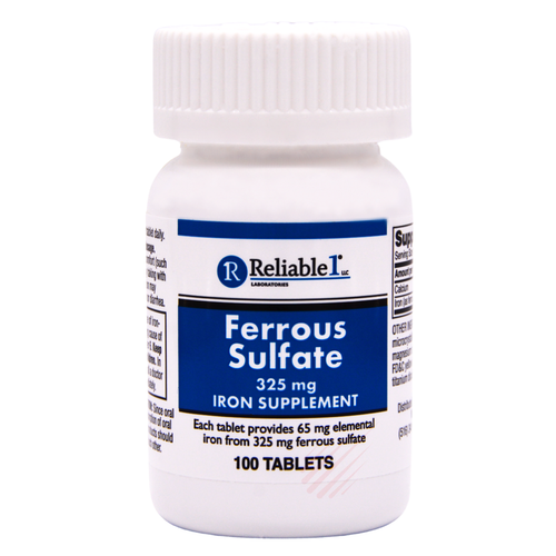 Reliable 1 Ferrous Sulfate 325 mg - 100 Tablets | Compare to Feosol