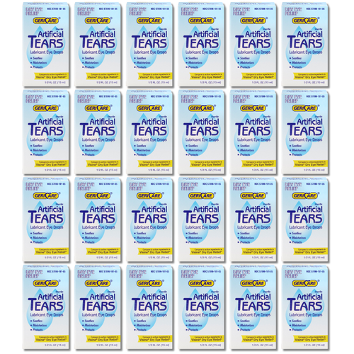 Geri-Care Artificial Tears Lubricant Eye Drops - 0.5 fl oz | Compare to Visine Dry Eye Relief (24 Pack)