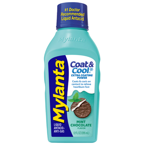Mylanta Coat & Cool Liquid Antacid Mint Chocolate Flavor - 12 fl oz