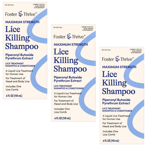 Foster & Thrive Lice Killing Shampoo - 4 fl oz | Compare to Rid Shampoo (3 Pack)