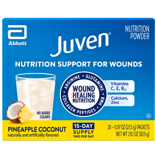 Abbott Juven Therapeutic Nutrition with HMB + Collagen - Pineapple Coconut Flavor - 30 Packets (0.97 oz)