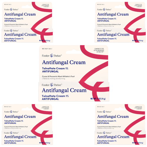 Foster & Thrive Antifungal Cream Tolnaftate 1% - 0.5 oz | Compare to Tinactin (5 Pack)