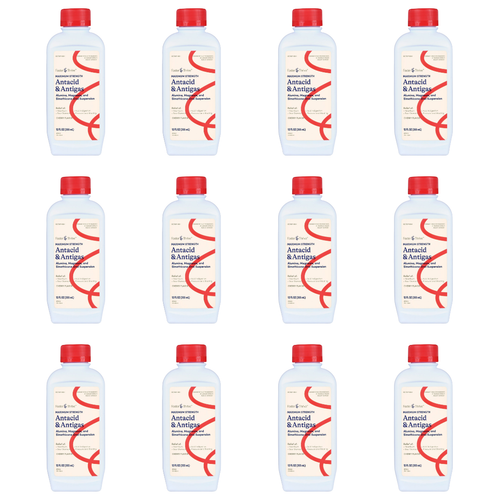 Foster & Thrive Antacid Antigas Liquid Cherry Flavor - 12 fl oz | Compare to Maalox Advanced Maximum Strength (12 Pack)