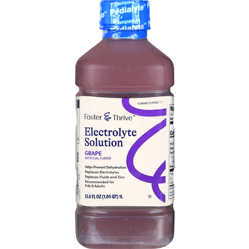 Foster & Thrive Electrolyte Solution Grape Flavor - 33.8 fl oz | Compare to Pedialyte