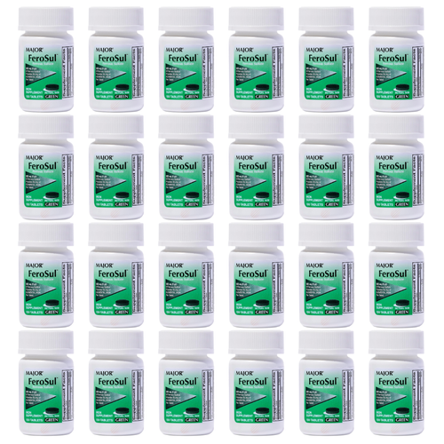 Major FeroSul Green Ferrous Sulfate 325 mg – 100 Tablets | Compare to Feosol® (24 Pack)