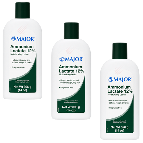Major Ammonium Lactate 12% Moisturizing Lotion - 14 oz | Amlactin (3 Pack)
