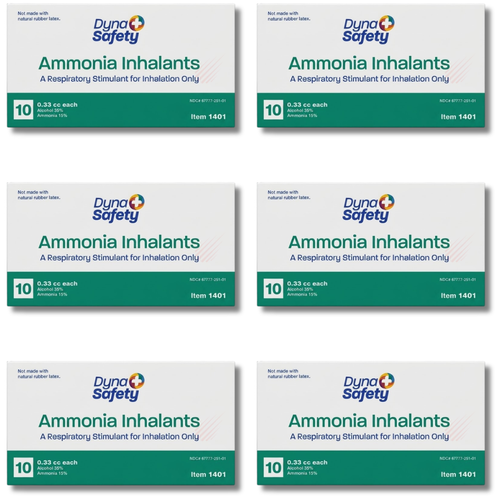 Dyna Safety Ammonia Inhalant Smelling Salts - 10 Count (6 Pack)