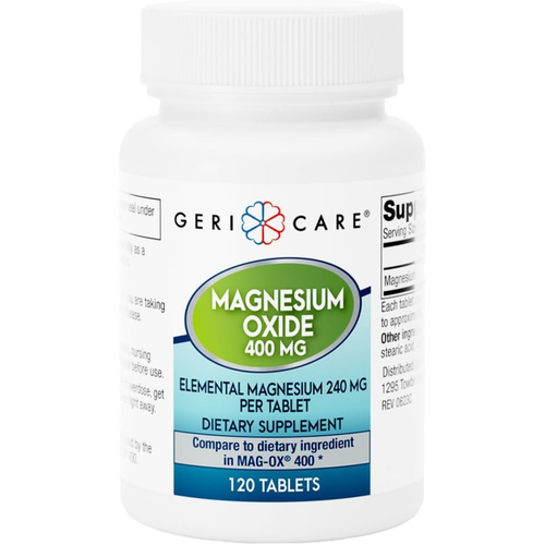 Geri-Care Magnesium Oxide 400 mg - 120 Tablets | Compare to Mag-Ox 400
