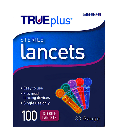 True Plus Lancets 33 Gauge Needle - 100 Lancets