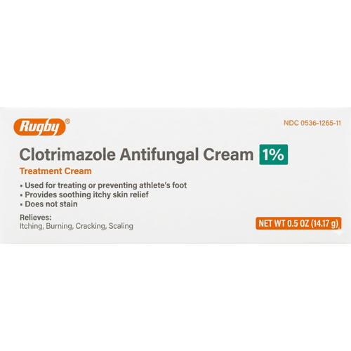 Rugby Clotrimazole Antifungal Cream 1% - 0.5 oz | Lotrimin AF