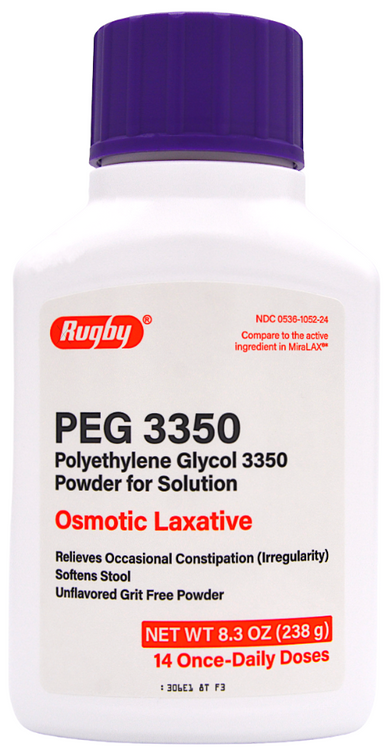 Rugby PEG Polyethylene Glycol 3350 Osmotic Laxative Powder  - 8.3 oz | MiraLAX