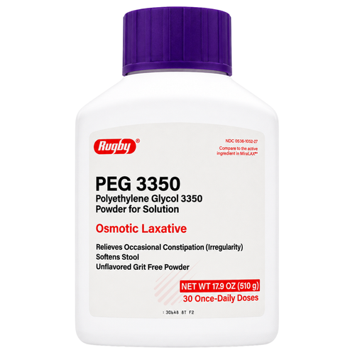 Rugby PEG Polyethylene Glycol 3350 Powder Osmotic Laxative - 17.9 oz | Miralax