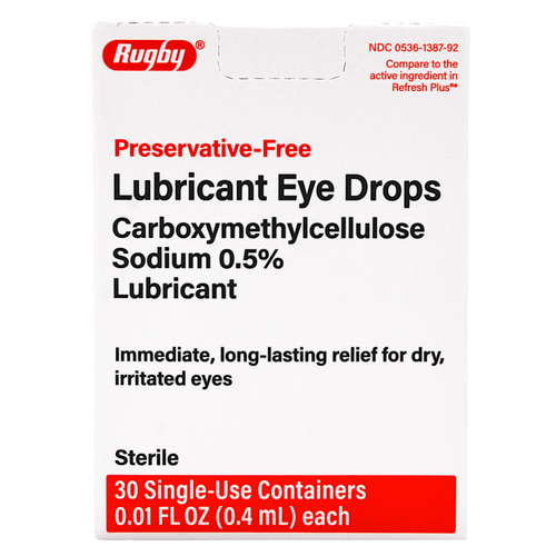 Rugby Lubricant Eye Drops for Dry Eyes Refresh Plus