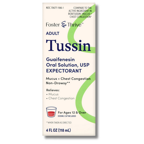 Foster & Thrive Adult Tussin Guaifenesin 200 mg Expectorant Cough Syrup - 4 fl oz | Robitussin