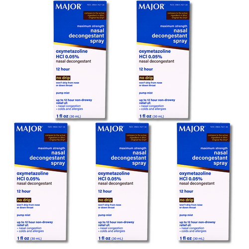 Major Nasal Decongestant Spray Oxymetazoline - 1 fl oz | Afrin (5 Pack)
