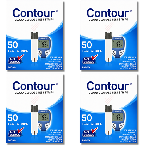 Bayer Ascensia Contour 50 Blood Glucose Test Strips (4 Pack)
