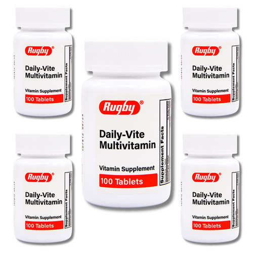 Rugby Daily-Vite Multivitamin - 100 Tablets | One-A-Day Essential (5 Pack)