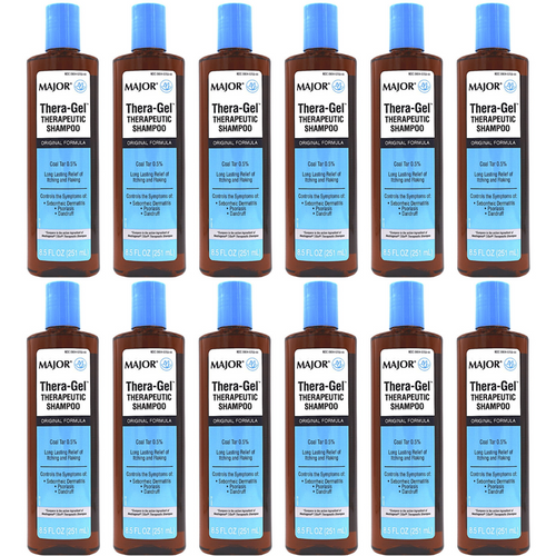 Major Thera-Gel Shampoo Coal Tar - 8.5 oz | Neutrogena T-Gel (12 Pack)