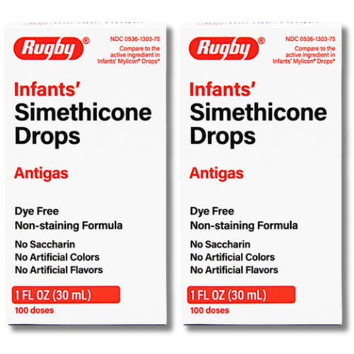 Rugby Infants Simethicone Drops -1 fl oz | Infants Mylicon Drops (2 Pack)