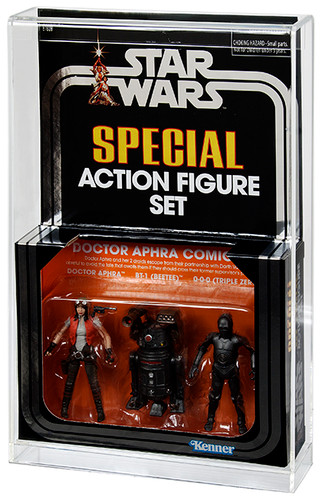 Hasbro Star Wars Vintage 2011 +  2018 Collection 3 Pack Acrylic Display Case