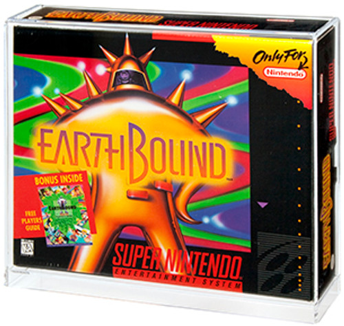 SNES Earthbound with Players Guide/ Mario Paint Acrylic Display Case