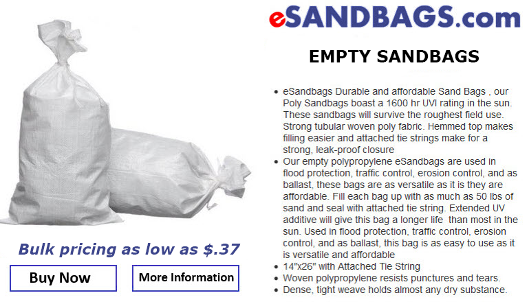 esandbags empty polypropylene Sandbags