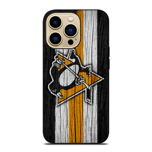 PITTSBURGH PENGUINS LOGO WOODEN iPhone 14 Pro Max Case