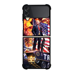 DONALD TRUMP ON TANK Samsung Z Flip 3 Case DONALD TRUMP ON TANK Samsung Z Flip 3 Case