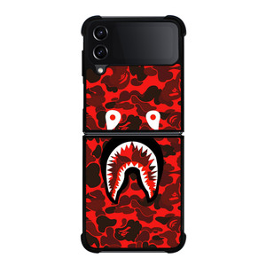 BAPE SHARK FACE RED CAMO Samsung Z Flip 4 Case BAPE SHARK FACE RED CAMO Samsung Z Flip 4 Case