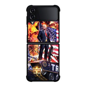 DONALD TRUMP ON TANK Samsung Z Flip 4 Case DONALD TRUMP ON TANK Samsung Z Flip 4 Case