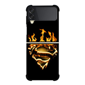 FIRE SUPERMAN LOGO Samsung Z Flip 3 Case FIRE SUPERMAN LOGO Samsung Z Flip 3 Case