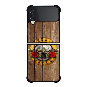 GUN AND ROSES LOGO WOODEN Samsung Z Flip 3 Case GUN AND ROSES LOGO WOODEN Samsung Z Flip 3 Case