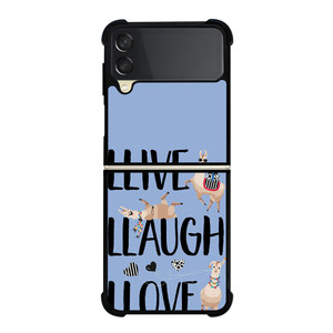 LLAMA LLIVE LLAUGH LLOVE Samsung Z Flip 3 Case LLAMA LLIVE LLAUGH LLOVE Samsung Z Flip 3 Case
