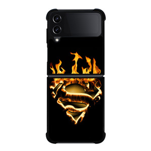 FIRE SUPERMAN LOGO Samsung Z Flip 4 Case FIRE SUPERMAN LOGO Samsung Z Flip 4 Case