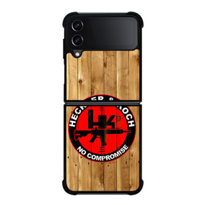 HECKLER AND KOCH LOGO WOODEN Samsung Z Flip 4 Case