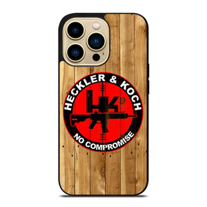 HECKLER AND KOCH LOGO WOODEN iPhone 14 Pro Max Case