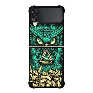 OWL SUGAR SKULL TATTOO Samsung Z Flip 3 Case OWL SUGAR SKULL TATTOO Samsung Z Flip 3 Case