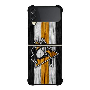 PITTSBURGH PENGUINS LOGO WOODEN Samsung Z Flip 3 Case PITTSBURGH PENGUINS LOGO WOODEN Samsung Z Flip 3 Case