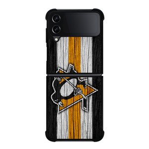 PITTSBURGH PENGUINS LOGO WOODEN Samsung Z Flip 4 Case PITTSBURGH PENGUINS LOGO WOODEN Samsung Z Flip 4 Case