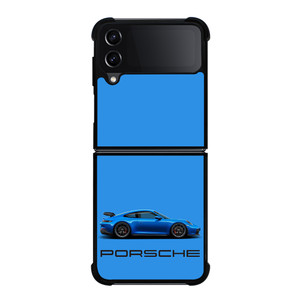 PORSCHE CAR BLUE Samsung Z Flip 4 Case PORSCHE CAR BLUE Samsung Z Flip 4 Case