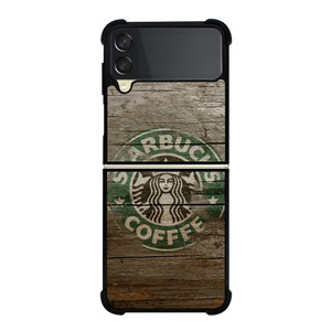 STARBUCKS COFFEE LOGO WOODEN Samsung Z Flip 3 Case