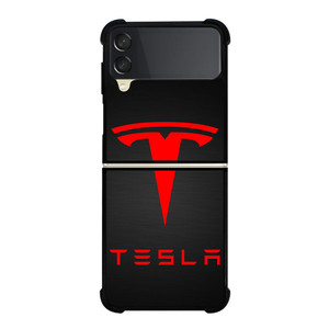 TESLA CAR LOGO 4 Samsung Z Flip 3 Case TESLA CAR LOGO 4 Samsung Z Flip 3 Case